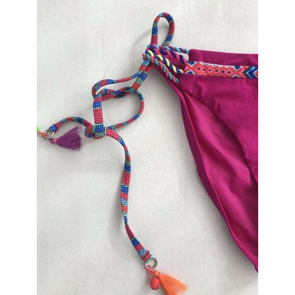 Nanette Lepore Vamp Side Ties Tassel String Bikini Bottom - Picture 2 of 8